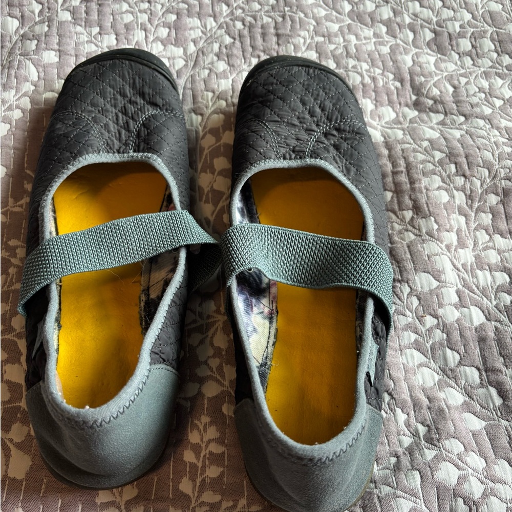 Keen Gray Mary Jane Sneakers with Yellow Insole